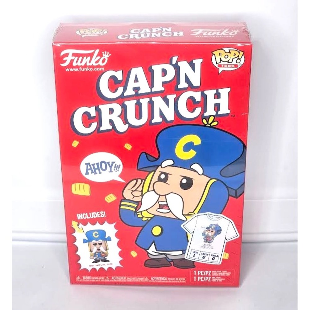 CAP'N CRUNCH Funko Short Sleeve Shirt Size Large And Funko Vinyl POP Collectible